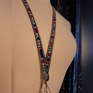 Rainbow Diamond Bling Beaded Landyard Necklace New
